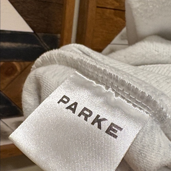 PARKE Inside Out Varsity Fleece Mockneck White / Light Grey size L/XL - Picture 8 of 10